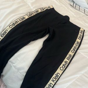 Calvin Klein black leggings with logo going down leg